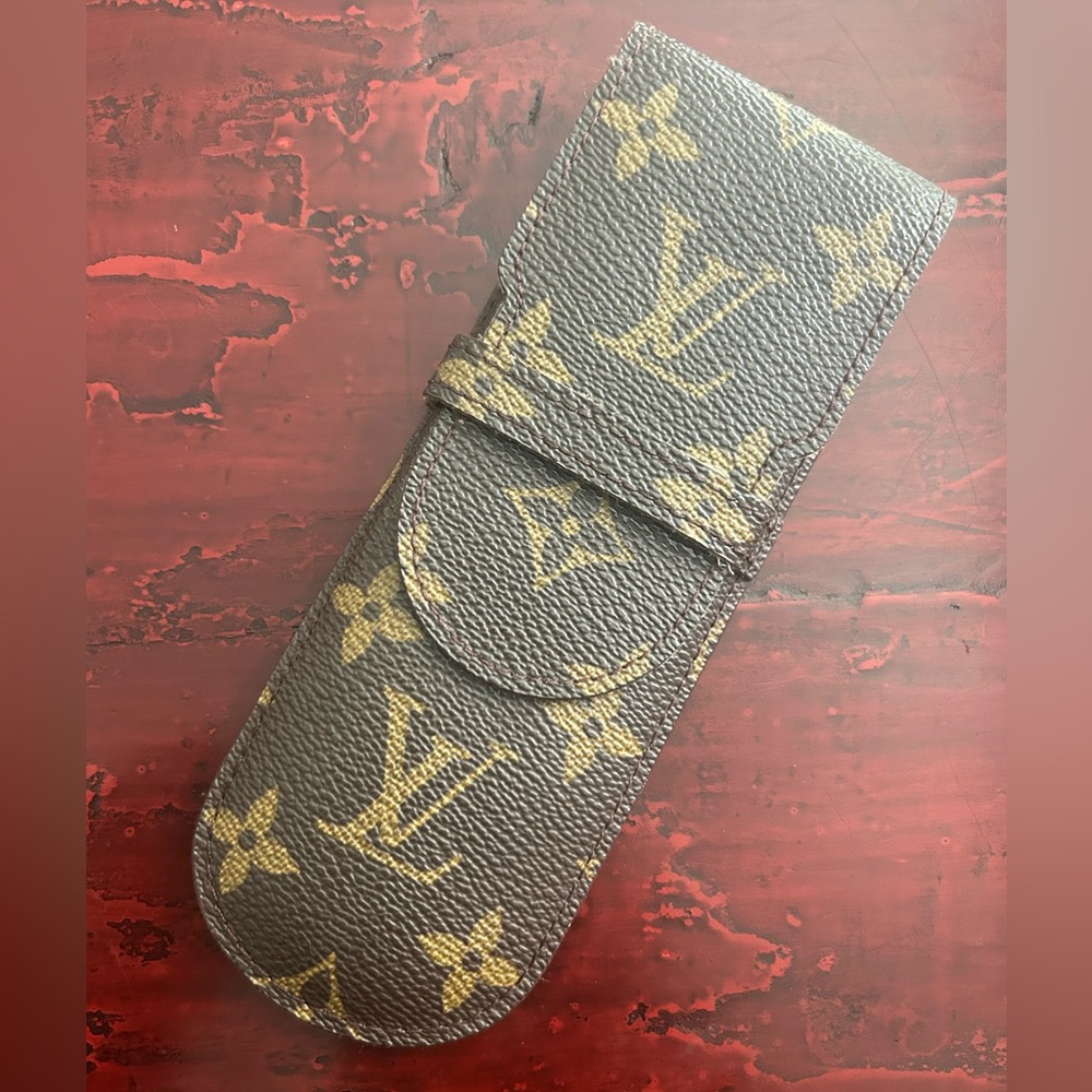 Louis Vuitton Monogram Pen/Pencil Leather Case, Authentic